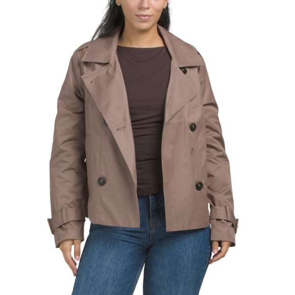 CYNTHIA ROWLEY Trees Short Trench Coat - Picture 1 of 2